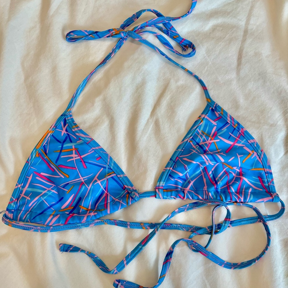 American Apparel Blue Bikini Triangle Top (L)